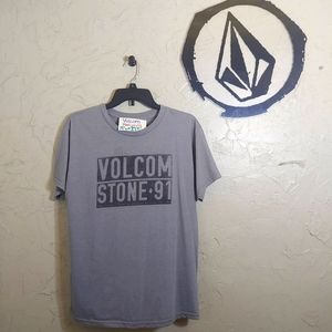 Volcom Women's/Juniors Med/12 Gray Black Logo Graphic Short Sleeve T-Shirt Top